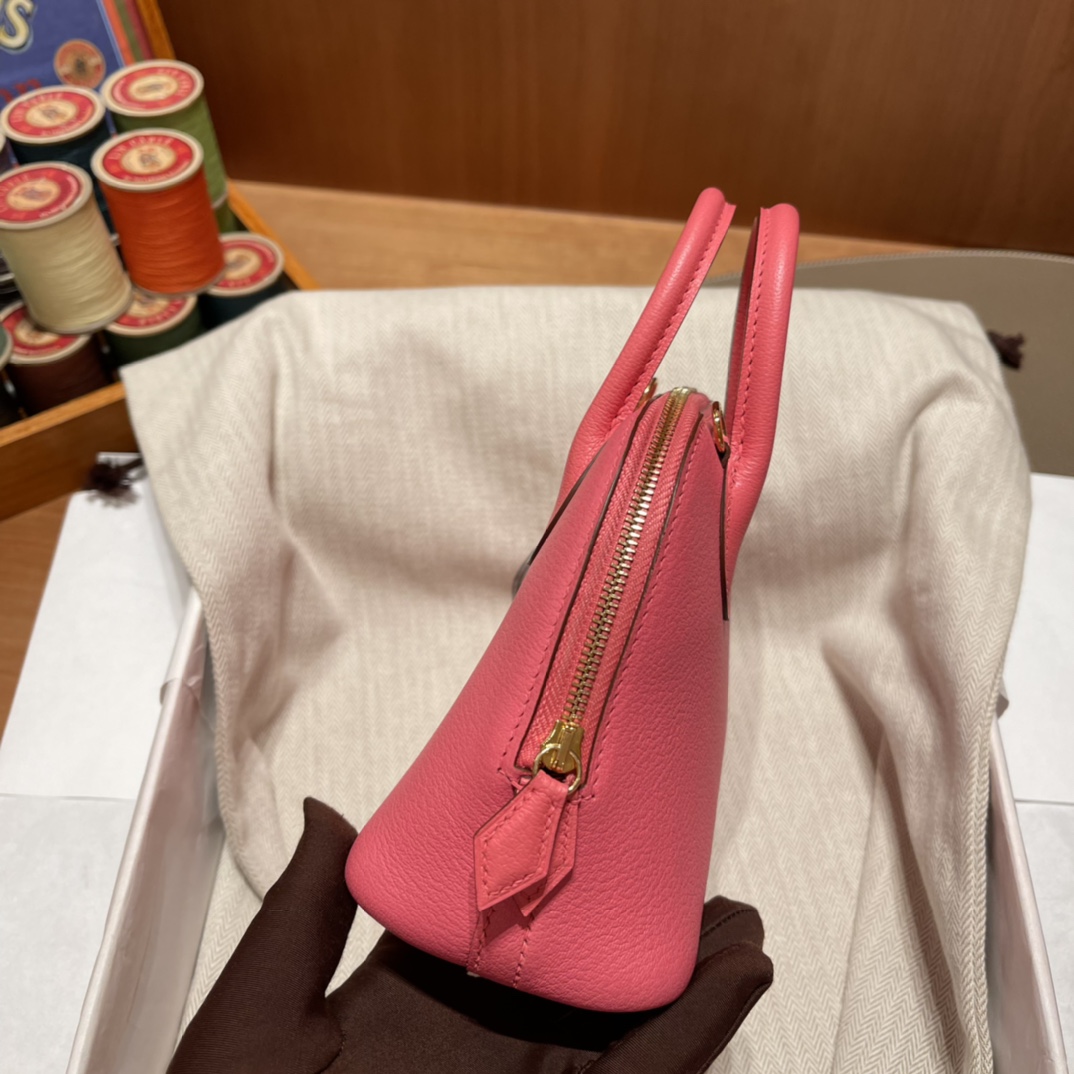 에르메스 미니 볼리드18 립스틱 금장 염소가죽